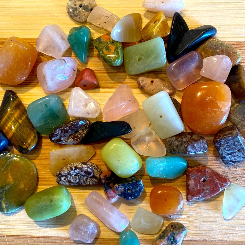Assortment of natural polished stones